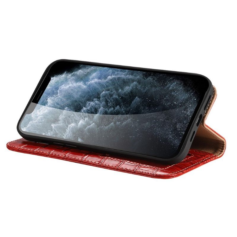 Leren Hoesje voor iPhone 12 / 12 Pro Bescherming Krokodillenleer