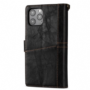 Leren Hoesje voor iPhone 12 / 12 Pro Bescherming Retro-stijl Met Meerdere Compartimenten