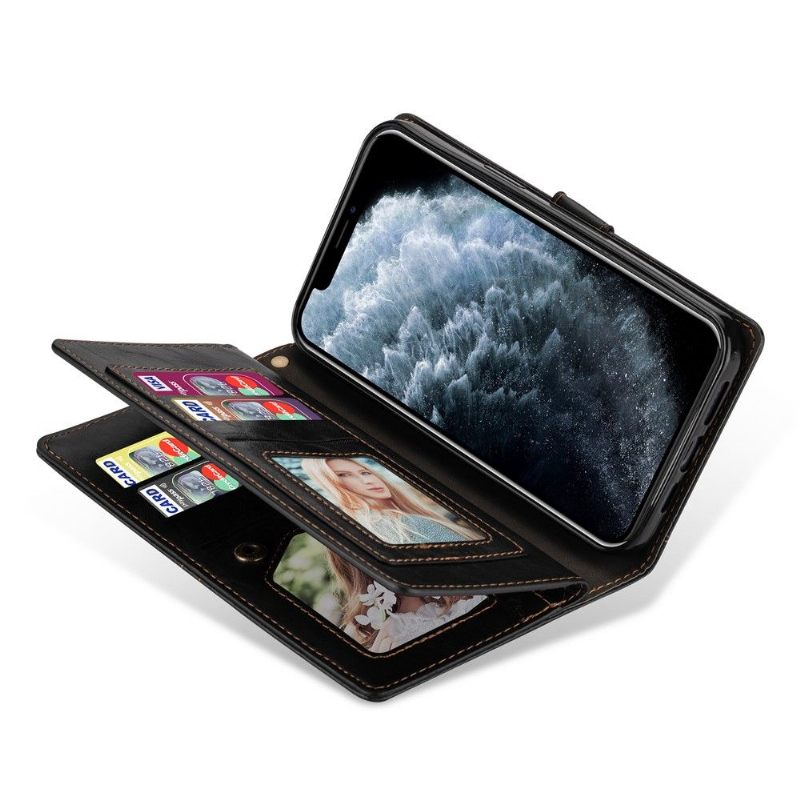 Leren Hoesje voor iPhone 12 / 12 Pro Bescherming Retro-stijl Met Meerdere Compartimenten