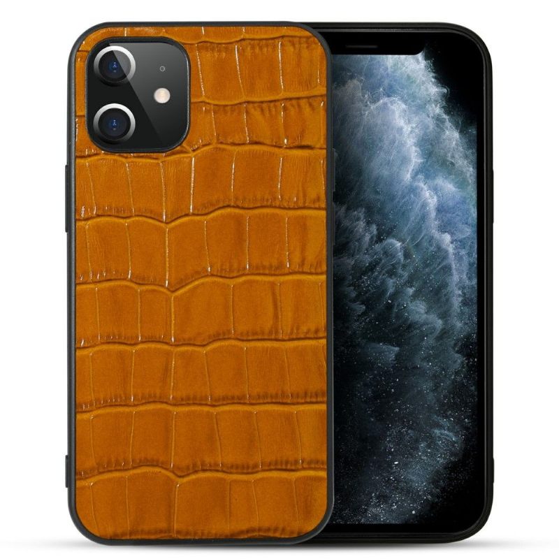 Telefoonhoesje voor iPhone 12 / 12 Pro Bescherming Leer Met Krokodilleneffect