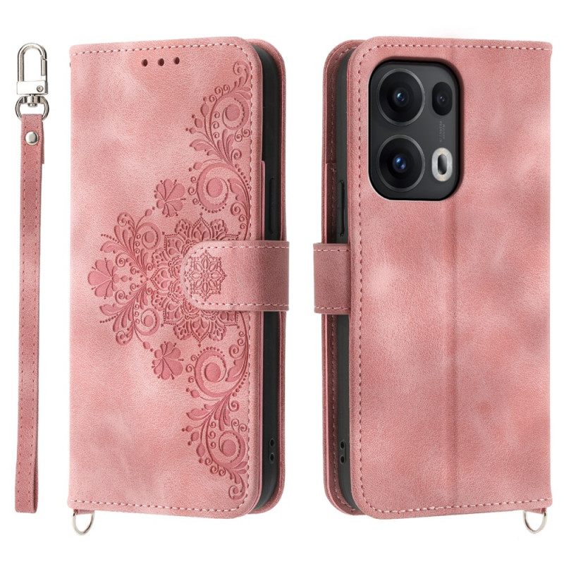 Bescherming Hoesje Oppo Reno 13 Pro 5g Bloemenpatroon Met Schouderband