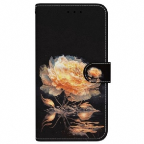 Flip Case Leren Oppo Reno 13 Pro 5g Gouden Pioenroos