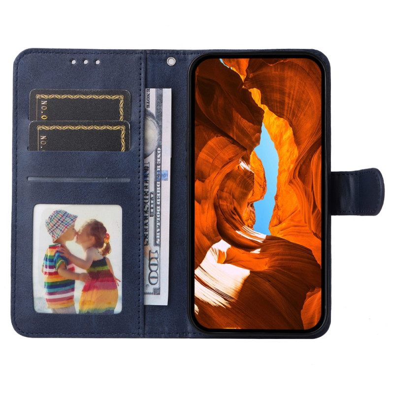 Leren Hoesje Voor Oppo Reno 13 Pro 5g Effen Kunstleren Band