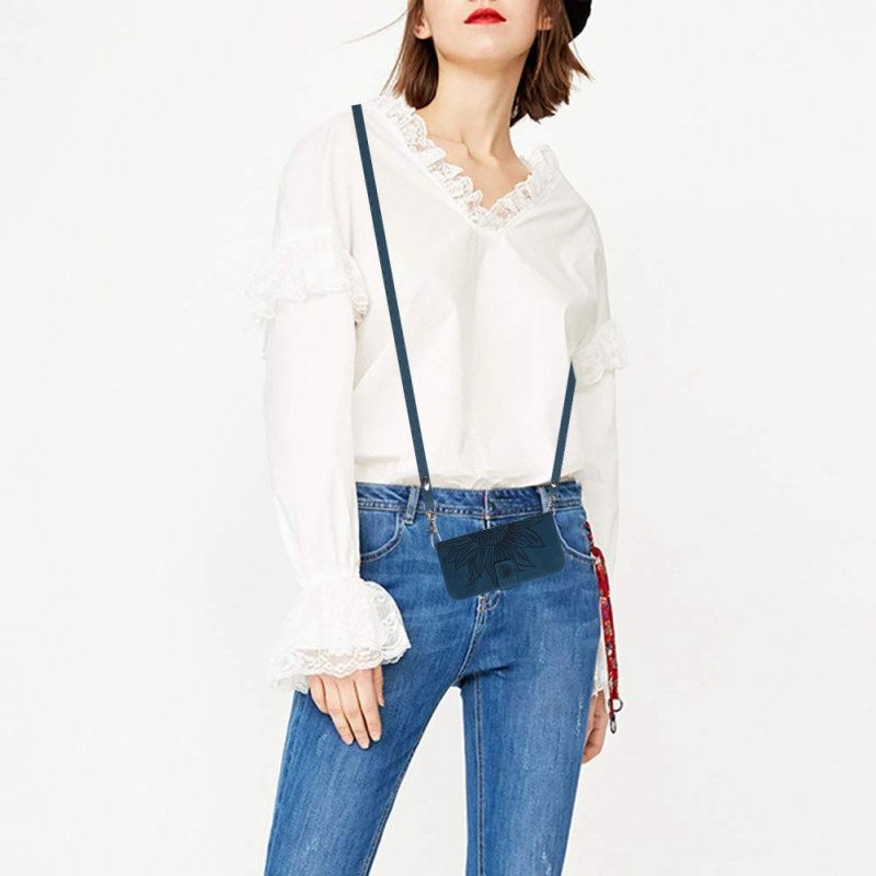 Leren Hoesje Voor Oppo Reno 13 Pro 5g Zonnebloemprint Met Schouderband