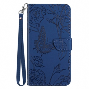 Bescherming Hoesje Samsung Galaxy S25 5g Edge Vlinderprint Met Bandje