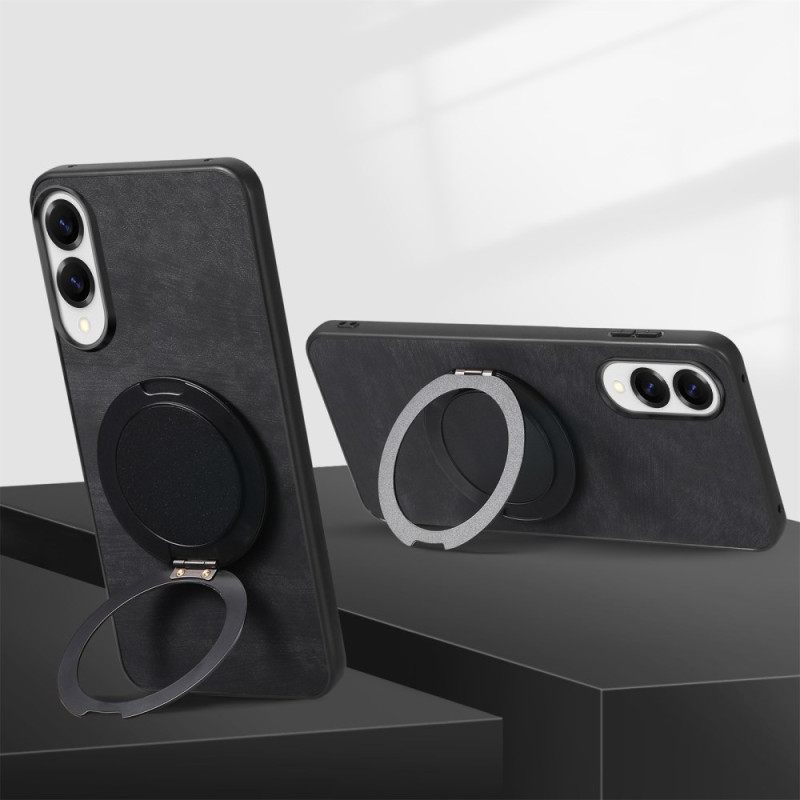 Case Hoesje Samsung Galaxy S25 5g Edge Telefoonhoesje Suède-effect Met Draaibare Standaard