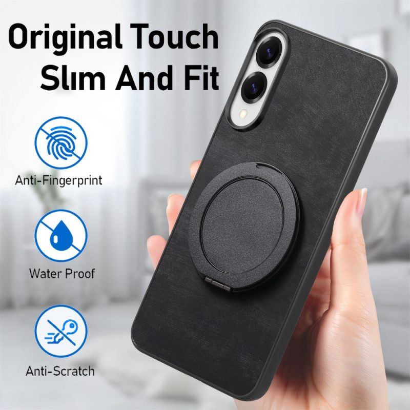 Case Hoesje Samsung Galaxy S25 5g Edge Telefoonhoesje Suède-effect Met Draaibare Standaard