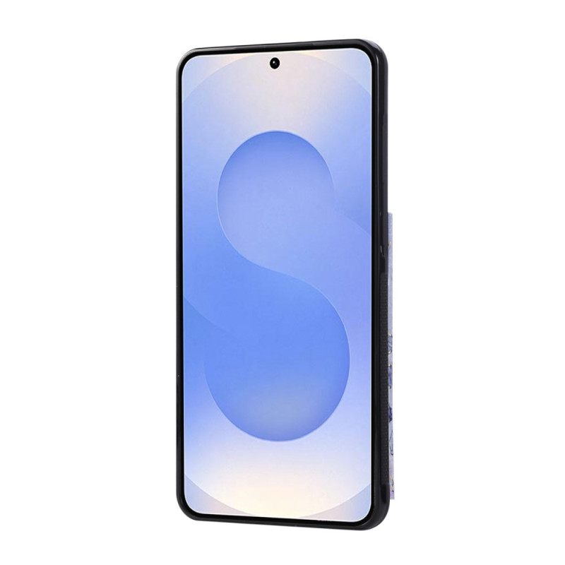 Cover Hoesje Samsung Galaxy S25 5g Edge Telefoonhoesje Kaarthouder Met Bloemenmotief