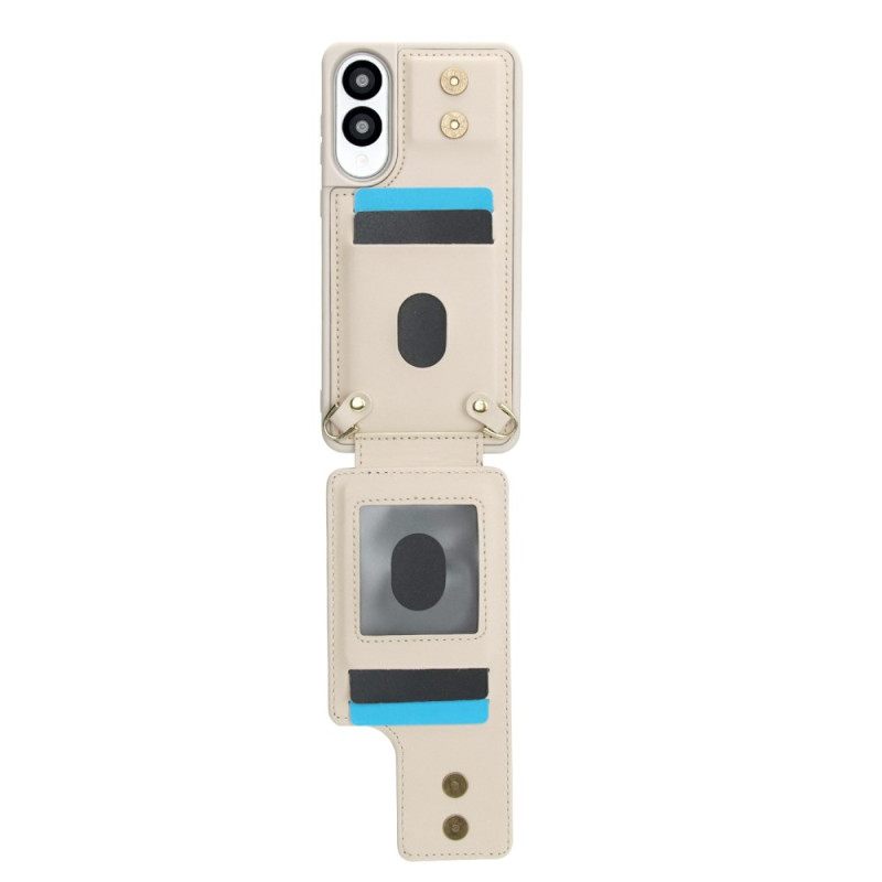 Cover Hoesje Samsung Galaxy S25 5g Edge Telefoonhoesje Kaarthouder Met Riempje En Schouderriem