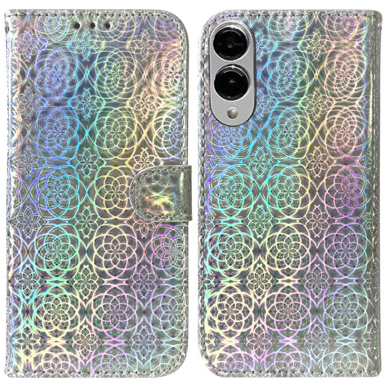 Flip Case Leren Samsung Galaxy S25 5g Edge Disco-stijl