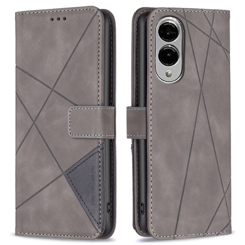 Flip Case Leren Samsung Galaxy S25 5g Edge Geometrisch Patroon Binfen Color