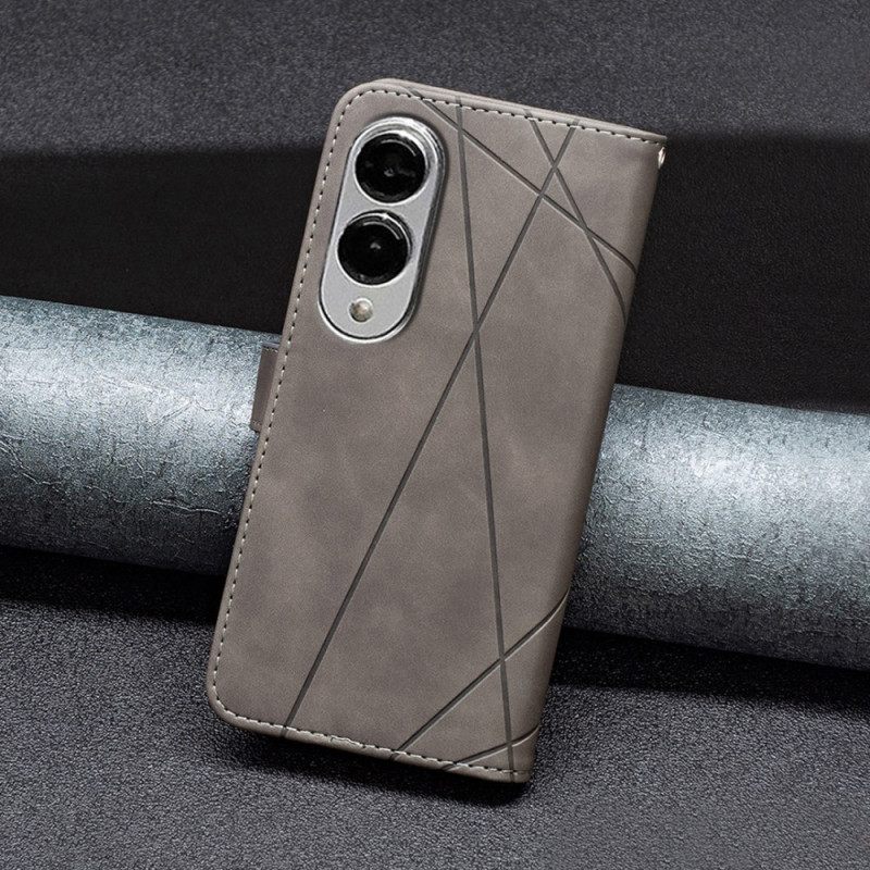 Flip Case Leren Samsung Galaxy S25 5g Edge Geometrisch Patroon Binfen Color