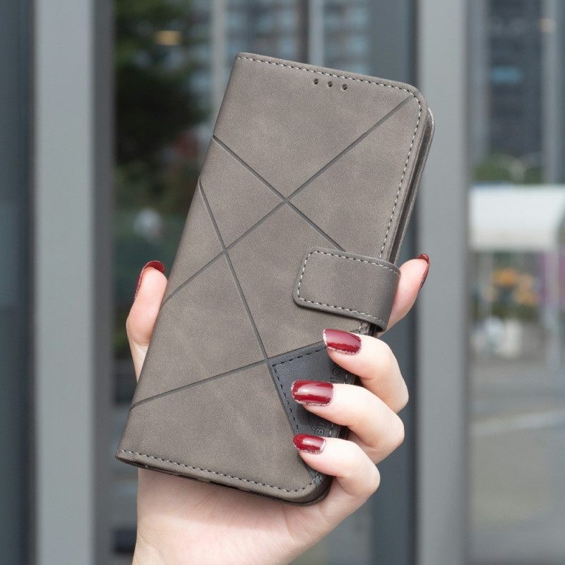 Flip Case Leren Samsung Galaxy S25 5g Edge Geometrisch Patroon Binfen Color