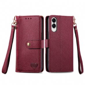 Flip Case Leren Samsung Galaxy S25 5g Edge Rfid-hartontwerp