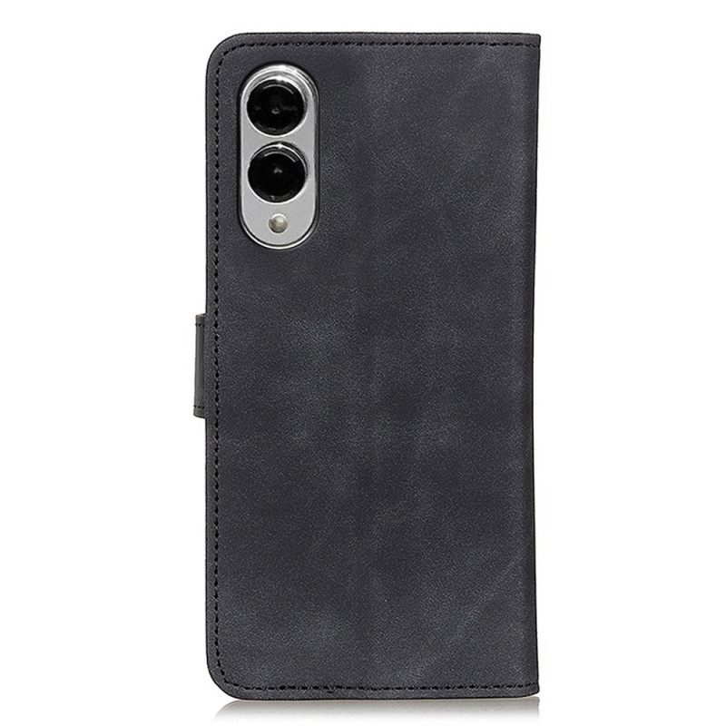 Flip Case Leren Samsung Galaxy S25 5g Edge Suède-effect Khazneh