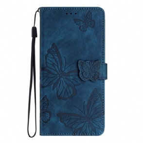 Flip Case Leren Samsung Galaxy S25 5g Edge Suède Vlindereffect
