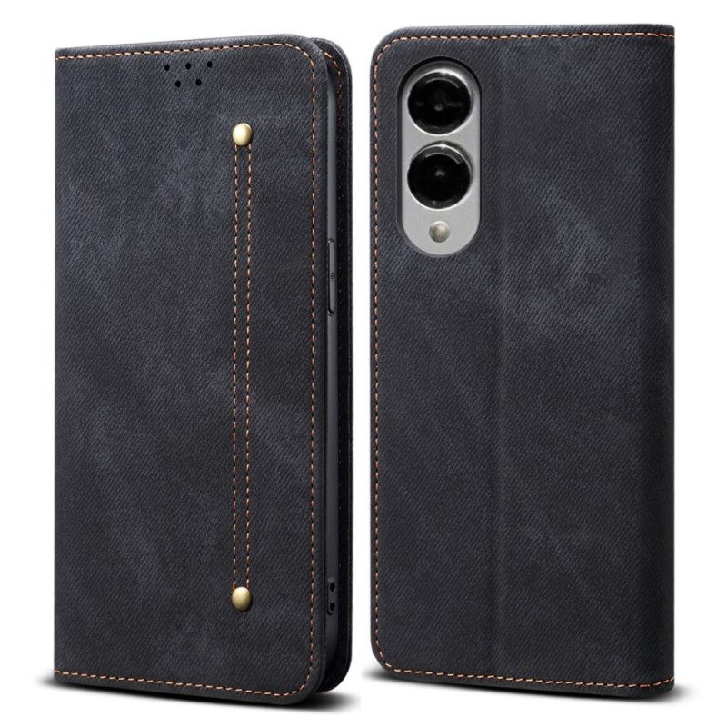 Folio-hoesje Samsung Galaxy S25 5g Edge Denimstof