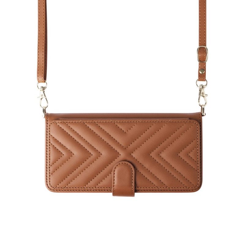 Folio-hoesje Samsung Galaxy S25 5g Edge Telefoonhoesje Gewatteerd Met Bandje En Schouderband