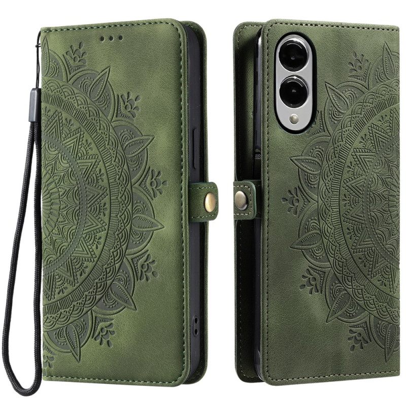 Folio-hoesje Samsung Galaxy S25 5g Edge Telefoonhoesje Mandala Suède-effect