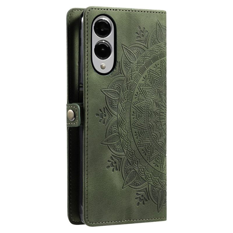 Folio-hoesje Samsung Galaxy S25 5g Edge Telefoonhoesje Mandala Suède-effect