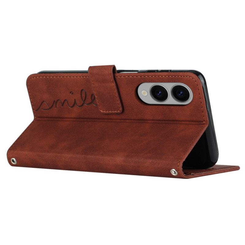 Folio-hoesje Samsung Galaxy S25 5g Edge Telefoonhoesje Smile