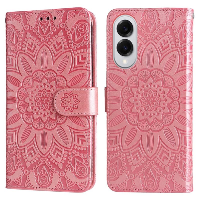 Folio-hoesje Samsung Galaxy S25 5g Edge Zonnebloempatroon