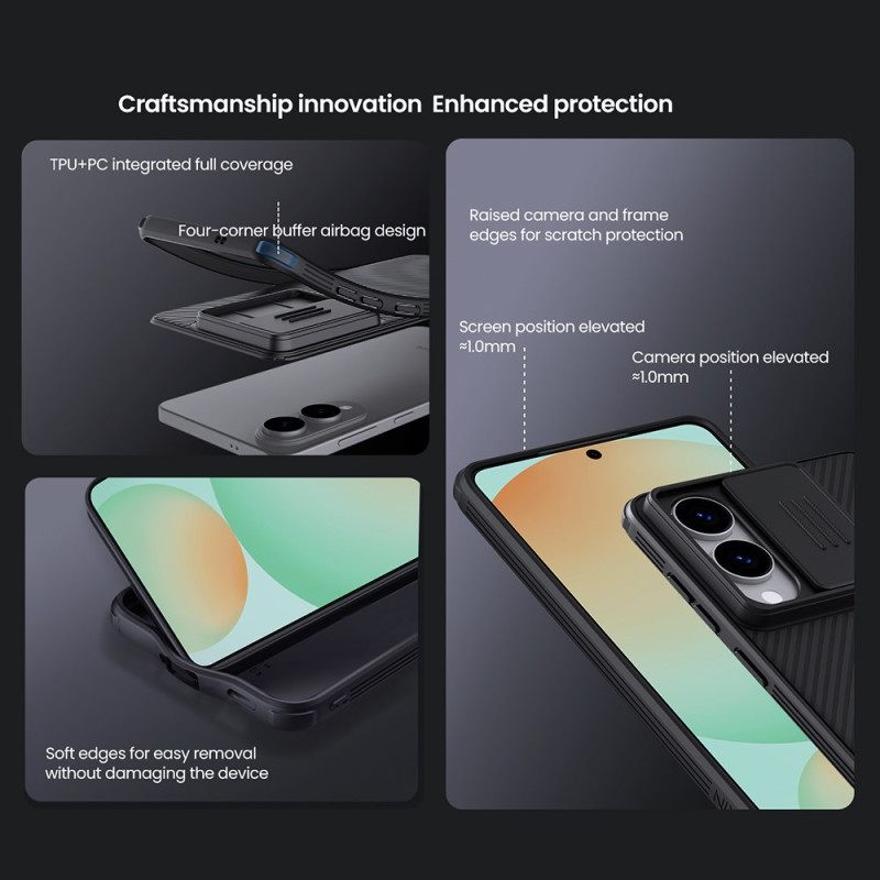 Hoesje Samsung Galaxy S25 5g Edge Camshield Pro Met Schuifbare Cameracover Nillkin