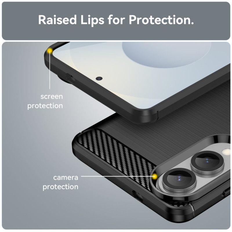 Hoesje Samsung Galaxy S25 5g Edge Geborsteld Koolstofvezel Bescherming Hoesje