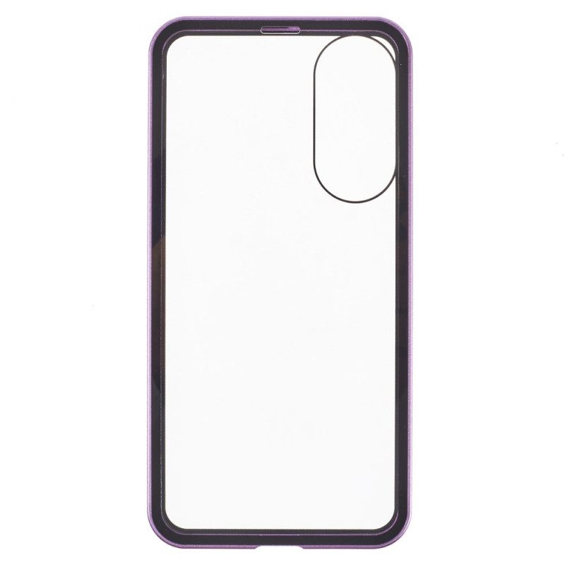 Hoesje Samsung Galaxy S25 5g Edge Gehard Glas En Magnetisch Frame Bescherming Hoesje