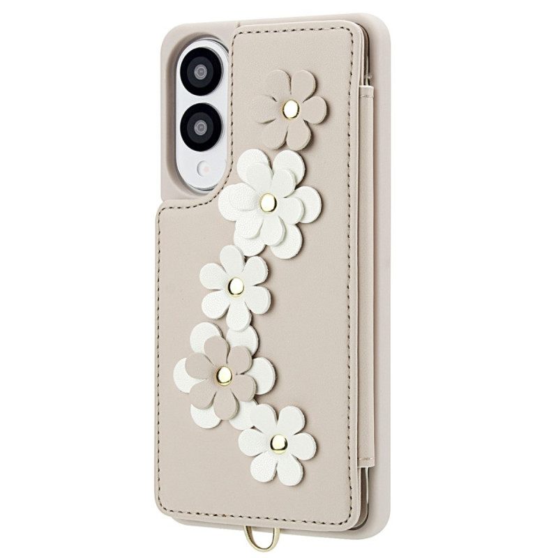 Hoesje Samsung Galaxy S25 5g Edge Kaarthouder Met Bloemenmotief Bescherming Hoesje