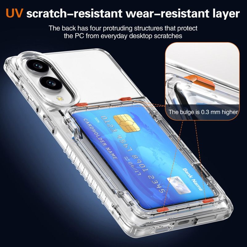 Hoesje Samsung Galaxy S25 5g Edge Transparant Met Kaarthouder Bescherming Hoesje