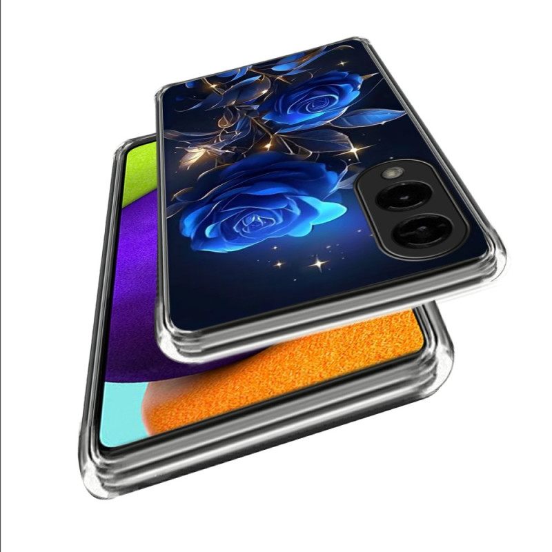 Hoesje Voor Samsung Galaxy S25 5g Edge Blauwe Rozen