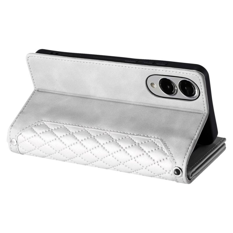 Leren Hoesje Samsung Galaxy S25 5g Edge Gewatteerde Portemonnee Bescherming Hoesje