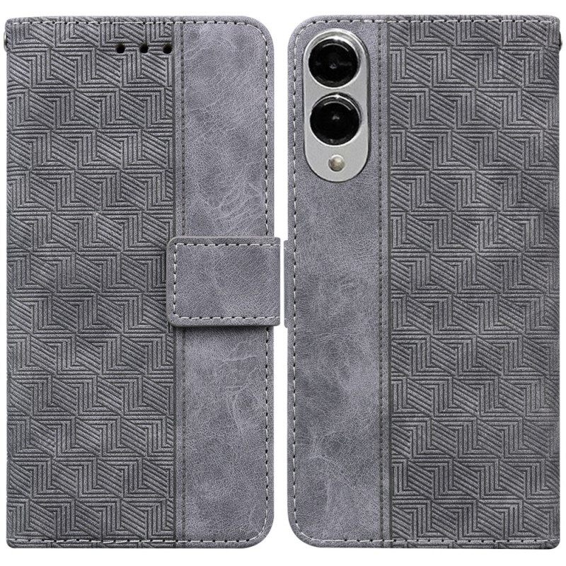 Leren Hoesje Samsung Galaxy S25 5g Edge Geweven Patroon Bescherming Hoesje