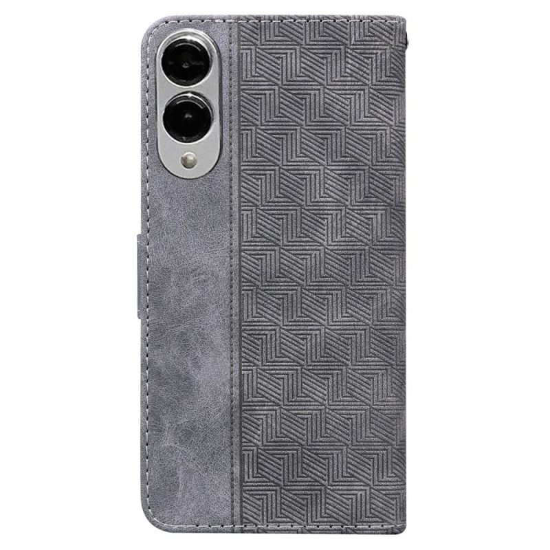 Leren Hoesje Samsung Galaxy S25 5g Edge Geweven Patroon Bescherming Hoesje