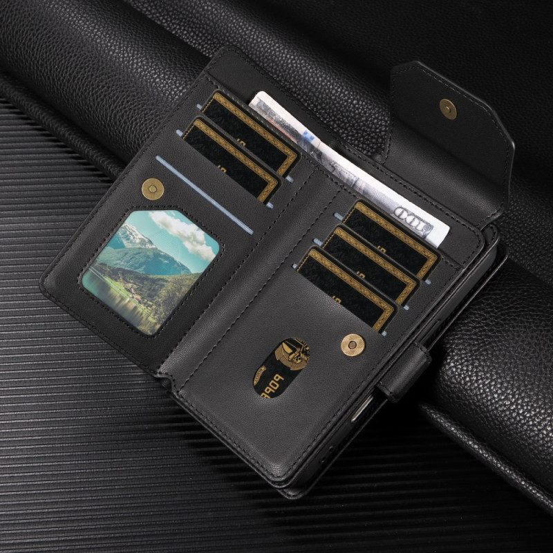 Leren Hoesje Samsung Galaxy S25 5g Edge Kaarthouder En Polsbandje