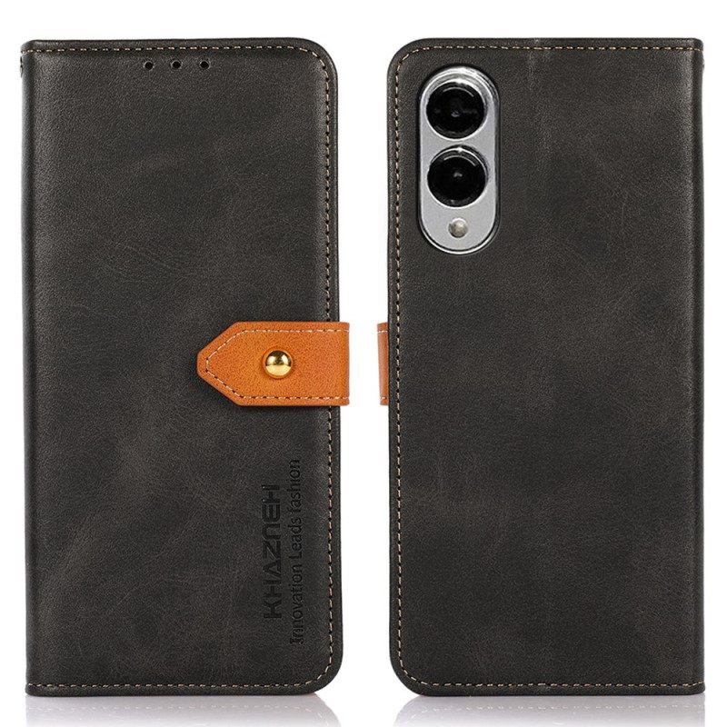 Leren Hoesje Samsung Galaxy S25 5g Edge Khazneh Gouden Sluiting