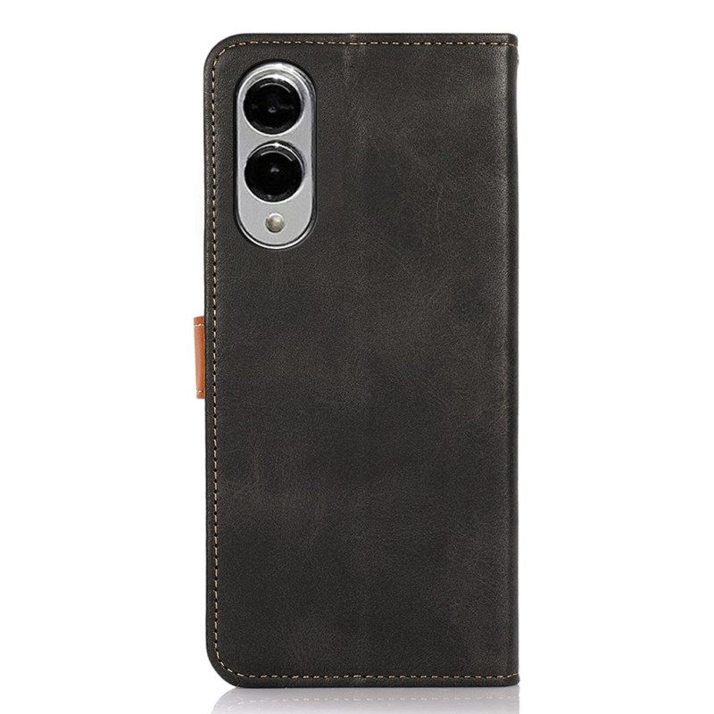 Leren Hoesje Samsung Galaxy S25 5g Edge Khazneh Gouden Sluiting