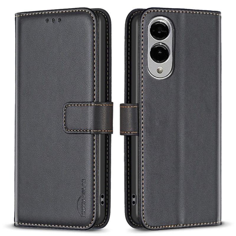 Leren Hoesje Samsung Galaxy S25 5g Edge Klassieke Binfen-kleur