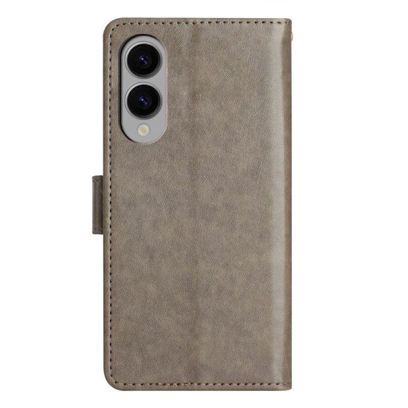 Leren Hoesje Samsung Galaxy S25 5g Edge Kleine Bloemen Bescherming Hoesje