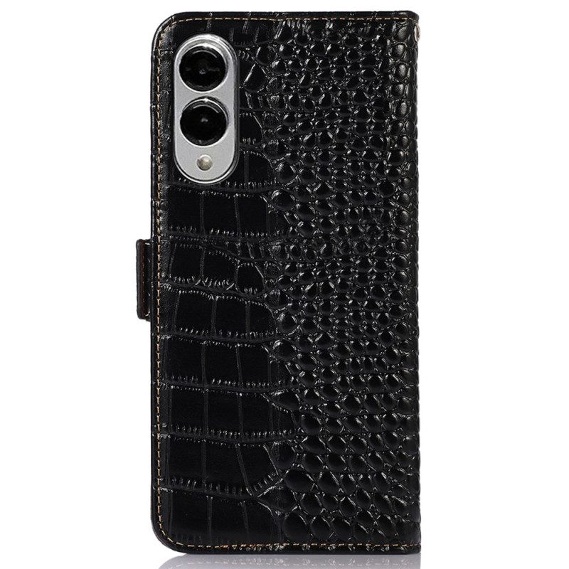 Leren Hoesje Samsung Galaxy S25 5g Edge Krokodil Textuur