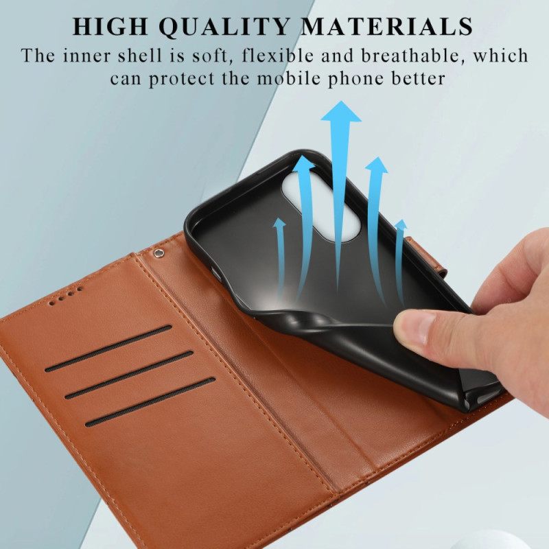 Leren Hoesje Samsung Galaxy S25 5g Edge Lijnen