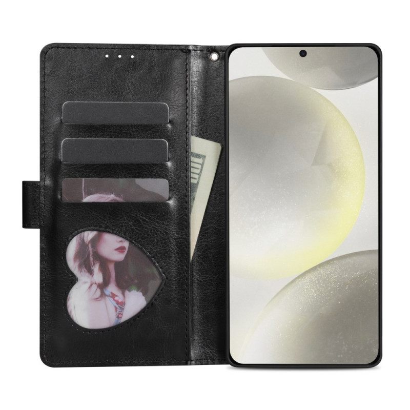 Leren Hoesje Samsung Galaxy S25 5g Edge Portemonnee Met Pailletten