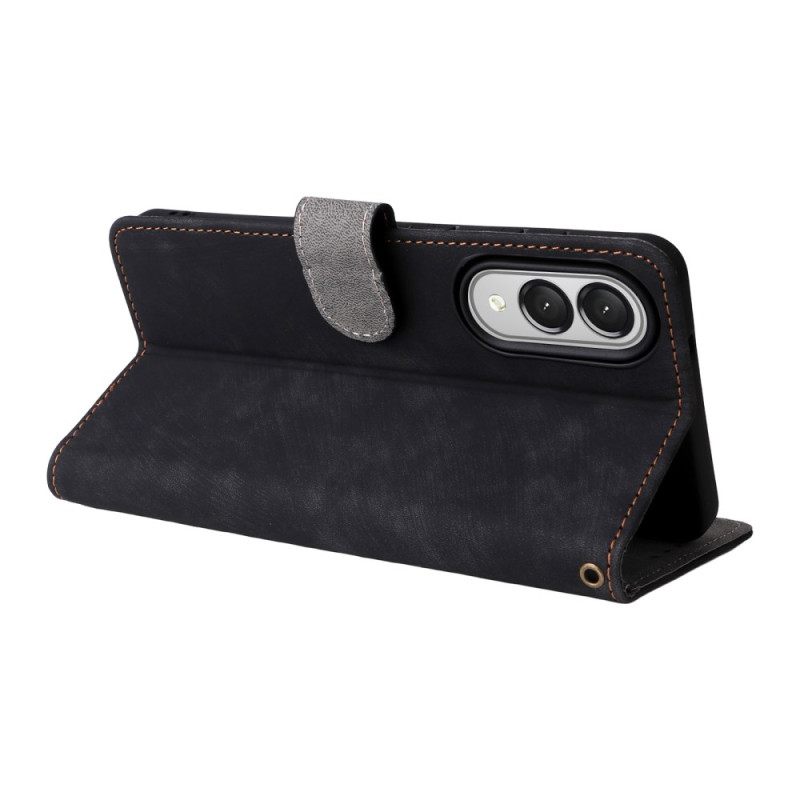 Leren Hoesje Samsung Galaxy S25 5g Edge Rfid-functie Met Bandje