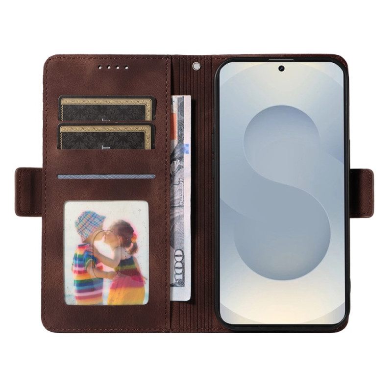 Leren Hoesje Samsung Galaxy S25 5g Edge Sterrendesign Bescherming Hoesje