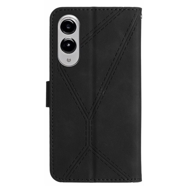 Leren Hoesje Samsung Galaxy S25 5g Edge Strepen Bescherming Hoesje