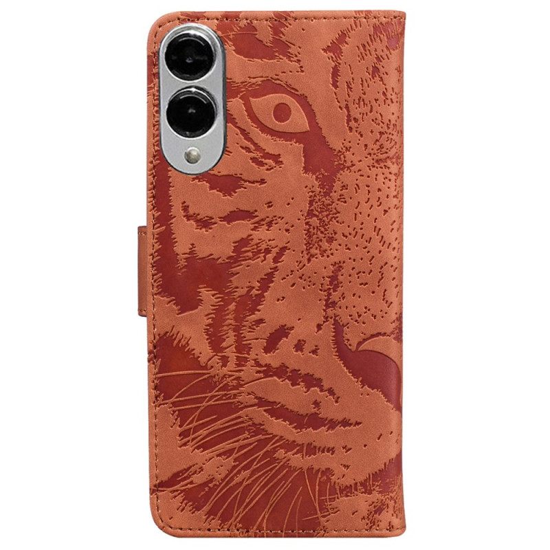 Leren Hoesje Samsung Galaxy S25 5g Edge Tijgerprint