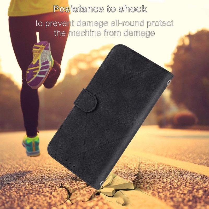 Leren Hoesje Voor Samsung Galaxy S25 5g Edge Band Met Bedrukte Lijnen