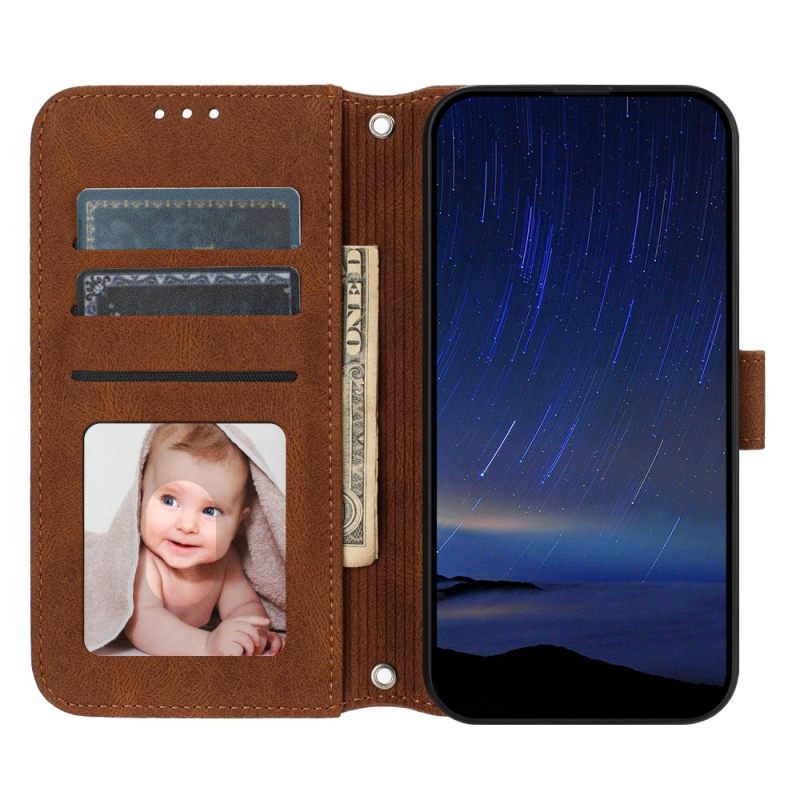 Leren Hoesje Voor Samsung Galaxy S25 5g Edge Bandje Met Sierrand