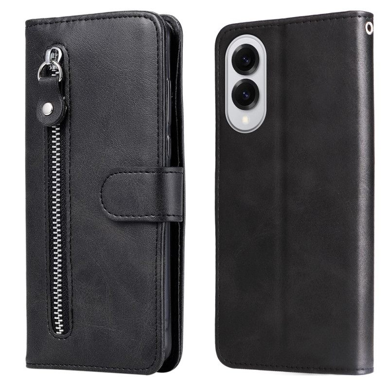 Leren Hoesje Voor Samsung Galaxy S25 5g Edge Etui Met Rits